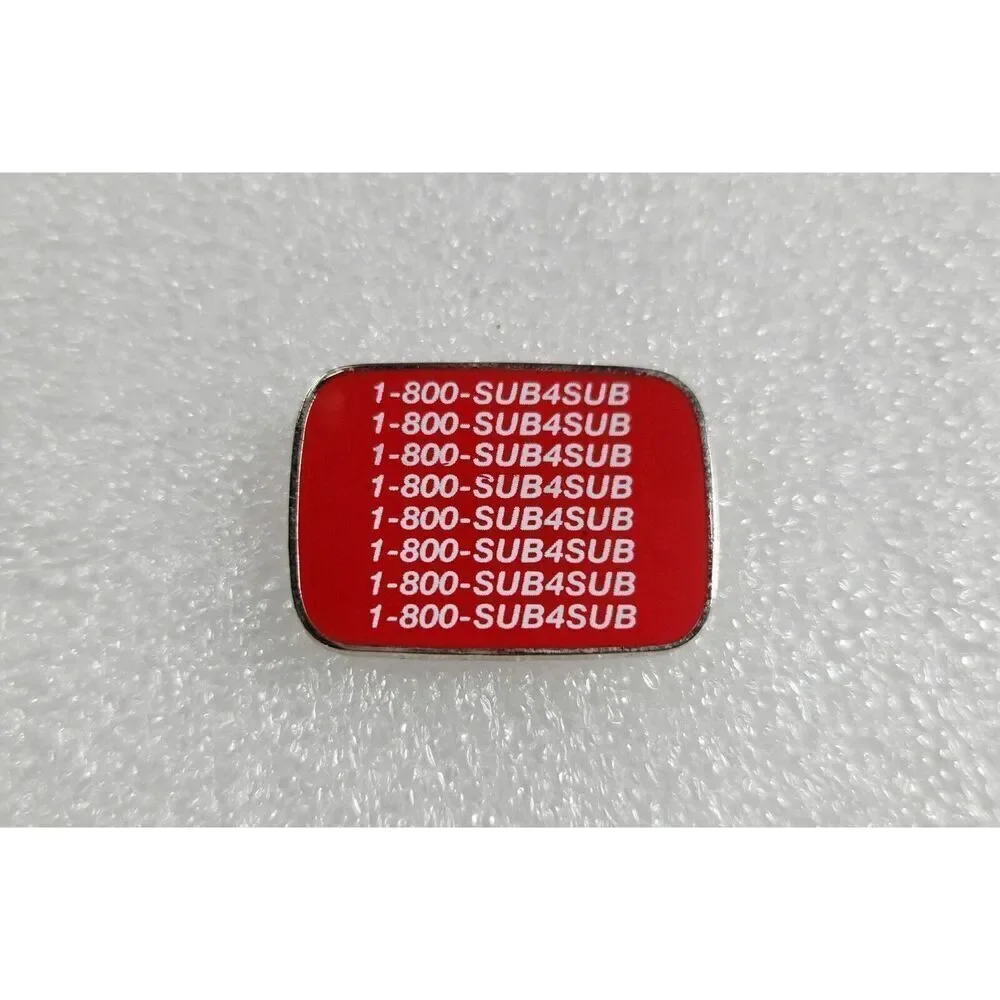 (You Tube) 1-800-SUB4SUB Button Hat Pin YouTube Pinback Pin SUB4SUB‎
